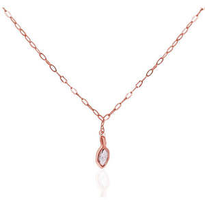 Rock & Divine Sunrise Diamond Necklace in 18K Rose Gold F VS2 0.5 CTW